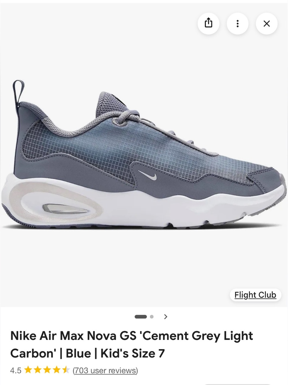 Nike Kids Air Max Nova GS Sneaker - Grey and White